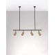 Black & Gold Aluminium LED GU10 4x10 Watt 230 Volt IP20 Bulb Excluded L: 96 H: 87.5 cm Fixed Height 