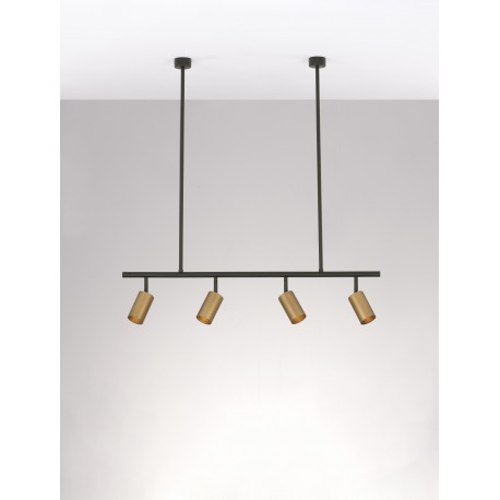 Black & Gold Aluminium LED GU10 4x10 Watt 230 Volt IP20 Bulb Excluded L: 96 H: 87.5 cm Fixed Height 
