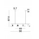 Black & Gold Aluminium LED GU10 4x10 Watt 230 Volt IP20 Bulb Excluded L: 96 H: 87.5 cm Fixed Height 