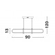 Triac Dimmable Matt Black Aluminium & Acrylic LED 29 Watt 230 Volt 2449Lm 3000K IP20 L: 90 H1: 13 H2: 120 cm Adjustable Height 