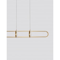 Triac Dimmable Gold Aluminium & Acrylic LED 29 Watt 230 Volt 2449Lm 3000K IP20 L: 90 H1: 13 H2: 120 cm Adjustable Height 