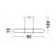 Triac Dimmable Gold Aluminium & Acrylic LED 29 Watt 230 Volt 2449Lm 3000K IP20 L: 90 H1: 13 H2: 120 cm Adjustable Height 