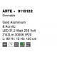 Triac Dimmable Gold Aluminium & Acrylic LED 29 Watt 230 Volt 2449Lm 3000K IP20 L: 90 H1: 13 H2: 120 cm Adjustable Height 