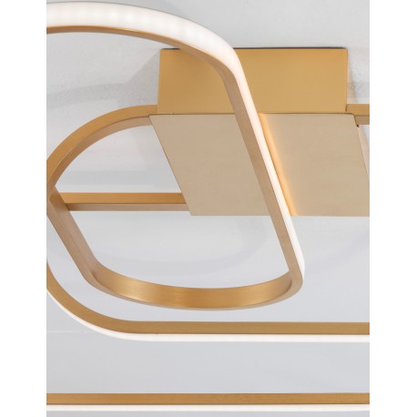 Triac Dimmable Gold Aluminium & Acrylic LED 41 Watt 230 Volt 3307Lm 3000K IP20 L: 66 W: 53 H: 20 cm 