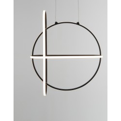 Triac Dimmable Matt Black Aluminium & Acrylic LED 53 Watt 230 Volt 4236Lm 3000K IP20 D: 52 W: 16 H1: 61 H2: 120 cm Adjustable He