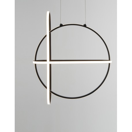 Triac Dimmable Matt Black Aluminium & Acrylic LED 53 Watt 230 Volt 4236Lm 3000K IP20 D: 52 W: 16 H1: 61 H2: 120 cm Adjustable He