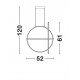 Triac Dimmable Gold Aluminium & Acrylic LED 53 Watt 230 Volt 4236Lm 3000K IP20 D: 52 W: 16 H1: 61 H2: 120 cm Adjustable Height 
