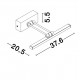 Nickel Metal & Acrylic LED 12 Watt 230 Volt 801Lm 3000K IP20 L: 37.6 W: 20.5 H: 5.5 cm 180o 