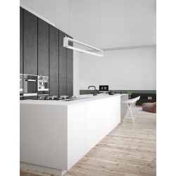 Sandy White Aluminium & Acrylic LED 38 Watt 230 Volt 1460Lm 3000K IP20 L: 130 W: 4.5 H: 150 cm Adjustable Height & Rotating 