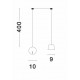 Sandy Black Aluminium & Acrylic Adjustable Switch On/Off LED 6 Watt 230 Volt 528Lm 3000K IP20 D1: 10 D2: 9 H: 400 cm 