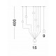 Sandy Black Aluminium & Acrylic Adjustable Switch On/Off LED 36 Watt 230 Volt 2180Lm 3000K IP20 AMADEO D 1: 15 D 2: 9 H: 400 cm 