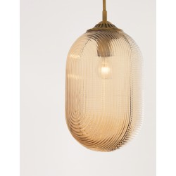 Champagn Glass Brass Metal LED E27 1x12 Watt 230 Volt IP20 Bulb Excluded D: 22.5 H1: 55.4 H2: 120 cm Adjustable height 