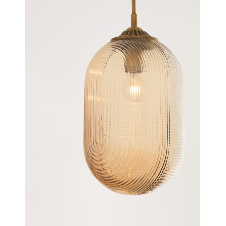Champagn Glass Brass Metal LED E27 1x12 Watt 230 Volt IP20 Bulb Excluded D: 22.5 H1: 55.4 H2: 120 cm Adjustable height 