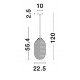 Champagn Glass Brass Metal LED E27 1x12 Watt 230 Volt IP20 Bulb Excluded D: 22.5 H1: 55.4 H2: 120 cm Adjustable height 