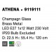 Champagn Glass Brass Metal LED E27 1x12 Watt 230 Volt IP20 Bulb Excluded D: 22.5 H1: 55.4 H2: 120 cm Adjustable height 