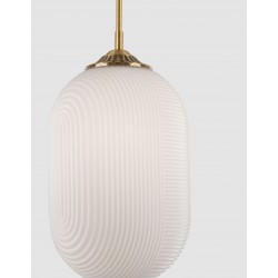 Opal Glass Brass Metal LED E27 1x12 Watt 230 Volt IP20 Bulb Excluded D: 22.5 H1: 55.4 H2: 120 cm Adjustable height 