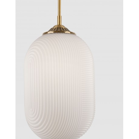 Opal Glass Brass Metal LED E27 1x12 Watt 230 Volt IP20 Bulb Excluded D: 22.5 H1: 55.4 H2: 120 cm Adjustable height 