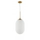 Opal Glass Brass Metal LED E27 1x12 Watt 230 Volt IP20 Bulb Excluded D: 22.5 H1: 55.4 H2: 120 cm Adjustable height 
