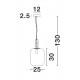 Black Aluminium & Smoke Glass LED E27 1x12 Watt 230 Volt IP20 Bulb Excluded D: 25 H1: 30 H2: 130 cm Adjustable height 