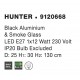 Black Aluminium & Smoke Glass LED E27 1x12 Watt 230 Volt IP20 Bulb Excluded D: 25 H1: 30 H2: 130 cm Adjustable height 
