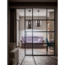 Black Aluminium & Smoke Glass LED E27 1x12 Watt 230 Volt IP20 Bulb Excluded D: 35 H1: 42.5 H2: 145 cm Adjustable height 