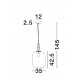 Black Aluminium & Smoke Glass LED E27 1x12 Watt 230 Volt IP20 Bulb Excluded D: 35 H1: 42.5 H2: 145 cm Adjustable height 