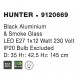 Black Aluminium & Smoke Glass LED E27 1x12 Watt 230 Volt IP20 Bulb Excluded D: 35 H1: 42.5 H2: 145 cm Adjustable height 