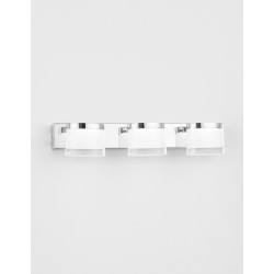 Chrome Aluminium & Acrylic LED 15 Watt 230 Volt 1539Lm 3000K IP44 L: 38 W: 9.8 H: 7.5 cm 