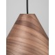 Dark Walnut Wood Color Dark Brown Fabric Cable Solid Wood Canopy LED E27 1x12 Watt 230 Volt IP20 Bulb Excluded D: 25 H1: 17 H2