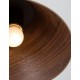 Dark Walnut Wood Color Dark Brown Fabric Cable Solid Wood Canopy LED E27 1x12 Watt 230 Volt IP20 Bulb Excluded D: 25 H1: 17 H2