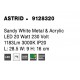 Sandy White Metal & Acrylic LED 20 Watt 230 Volt 1183Lm 3000K IP20 L: 28.5 W: 9 H: 16 cm 