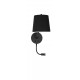 Black Aluminium Black Fabric Shade Switch On/Off LED E27 1x12 Watt LED 1x3 Watt 190Lm 230 Volt 3500K Bulb Excluded IP20 D: 