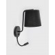 Black Aluminium Black Fabric Shade Switch On/Off LED E27 1x12 Watt LED 1x3 Watt 190Lm 230 Volt 3500K Bulb Excluded IP20 D: 