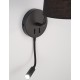Black Aluminium Black Fabric Shade Switch On/Off LED E27 1x12 Watt LED 1x3 Watt 190Lm 230 Volt 3500K Bulb Excluded IP20 D: 