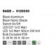 Black Aluminium Black Fabric Shade Switch On/Off LED E27 1x12 Watt LED 1x3 Watt 190Lm 230 Volt 3500K Bulb Excluded IP20 D: 