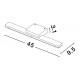 Black Aluminium & Acrylic LED 12 Watt 100-240 Volt 1802Lm 3000K IP44 L: 45 W: 9.5 H: 3 cm 
