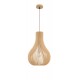 Natural Wood Brown Fabric Cable Solid Wood Canopy LED E27 1x12 Watt 230 Volt IP20 Bulb Excluded D: 38 H1: 55 H2: 245 cm Adjustab