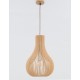 Natural Wood Brown Fabric Cable Solid Wood Canopy LED E27 1x12 Watt 230 Volt IP20 Bulb Excluded D: 38 H1: 55 H2: 245 cm Adjustab