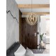 Natural Wood Brown Fabric Cable LED E27 1x12 Watt 230 Volt IP20 Bulb Excluded D: 43 H: 130 cm Adjustable Height Adjustable 