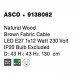 Natural Wood Brown Fabric Cable LED E27 1x12 Watt 230 Volt IP20 Bulb Excluded D: 43 H: 130 cm Adjustable Height Adjustable 