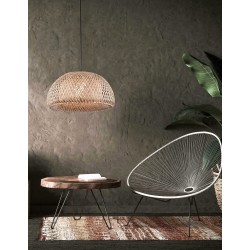 Natural Bamboo Black PVC Wire & Base LED E27 1x12 Watt 230 Volt IP20 Bulb Excluded D: 39 H1: 20 H2: 120 cm Adjustable height 
