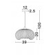 Natural Bamboo Black PVC Wire & Base LED E27 1x12 Watt 230 Volt IP20 Bulb Excluded D: 39 H1: 20 H2: 120 cm Adjustable height 