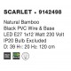 Natural Bamboo Black PVC Wire & Base LED E27 1x12 Watt 230 Volt IP20 Bulb Excluded D: 39 H1: 20 H2: 120 cm Adjustable height 