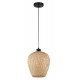 Natural Bamboo Black PVC Wire & Base LED E27 1x12 Watt 230 Volt IP20 Bulb Excluded D: 23 H1: 25 H2: 120 cm Adjustable height 