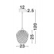 Natural Bamboo Black PVC Wire & Base LED E27 1x12 Watt 230 Volt IP20 Bulb Excluded D: 23 H1: 25 H2: 120 cm Adjustable height 