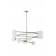 Satin Gold & Black Metal White Opal Glass LED G9 12x5 Watt 220 Volt IP20 Bulb Excluded L: 150 H: 200 cm Adjustable height 