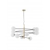 Satin Gold & Black Metal White Opal Glass LED G9 12x5 Watt 220 Volt IP20 Bulb Excluded L: 150 H: 200 cm Adjustable height