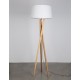 Ivory Fabric Shade Brown Fabric Wire Natural Wood LED E27 1x12 Watt 230 Volt IP20 Bulb Excluded Cable Length: 180 cm D: 50 H 1: 