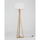 Ivory Fabric Shade Brown Fabric Wire Natural Wood LED E27 1x12 Watt 230 Volt IP20 Bulb Excluded Cable Length: 200 cm D: 50 H 1: 