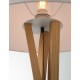 Ivory Fabric Shade Brown Fabric Wire Natural Wood LED E27 1x12 Watt 230 Volt IP20 Bulb Excluded Cable Length: 200 cm D: 50 H 1: 